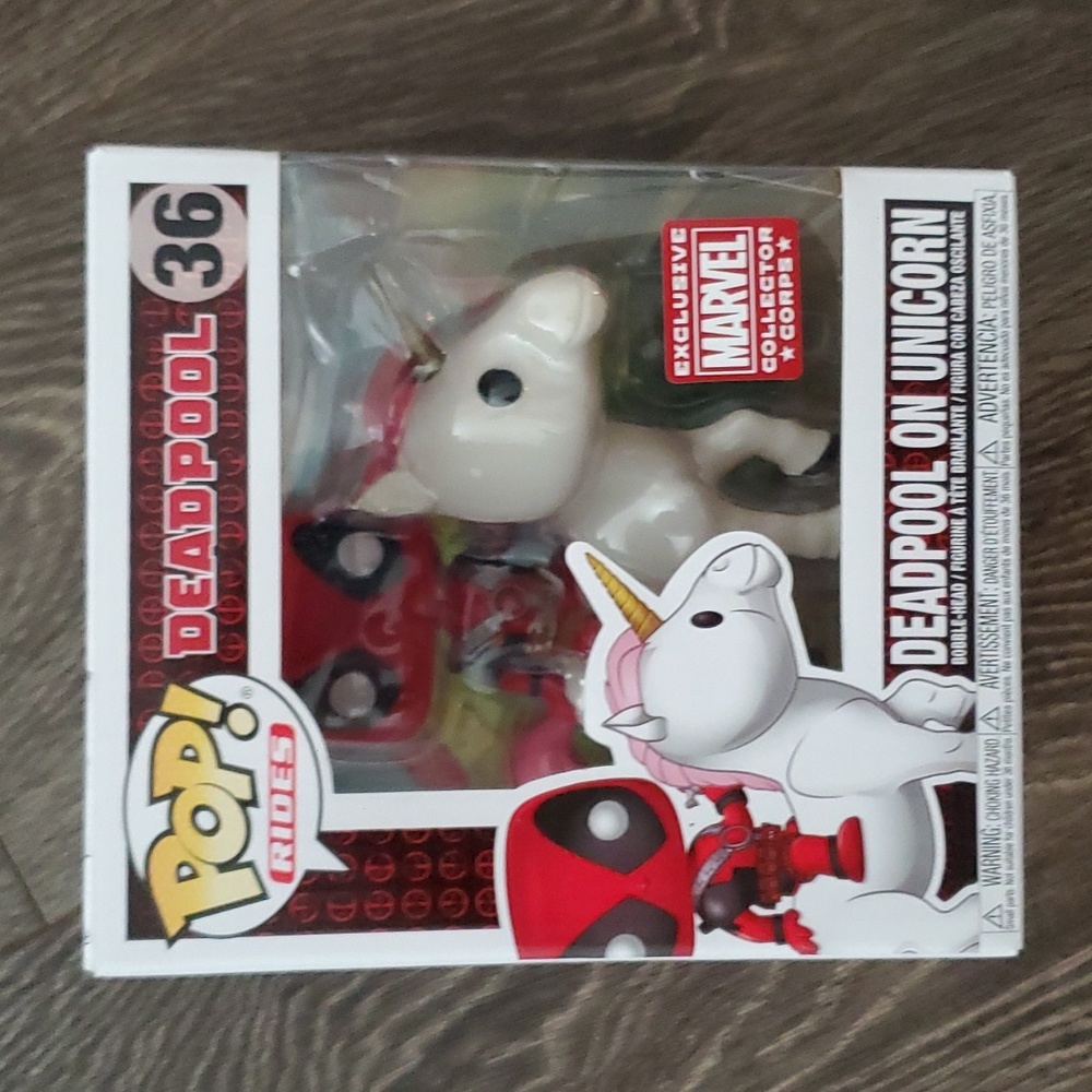 🦄❌️ Deadpool on Unicorn Marvel Collector Corps Funko Pop Rides #36